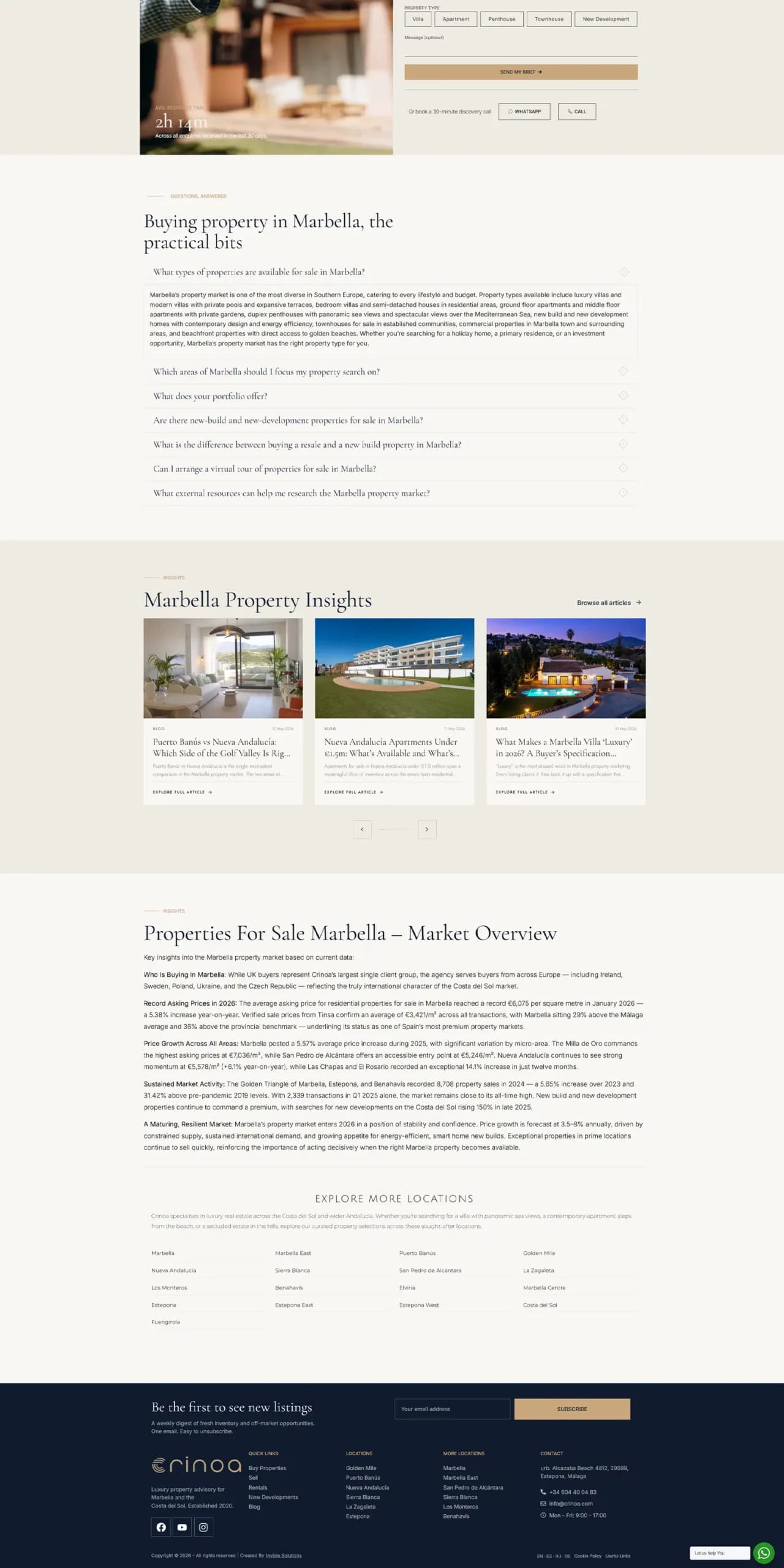 Crinoa Website Design 2nd half