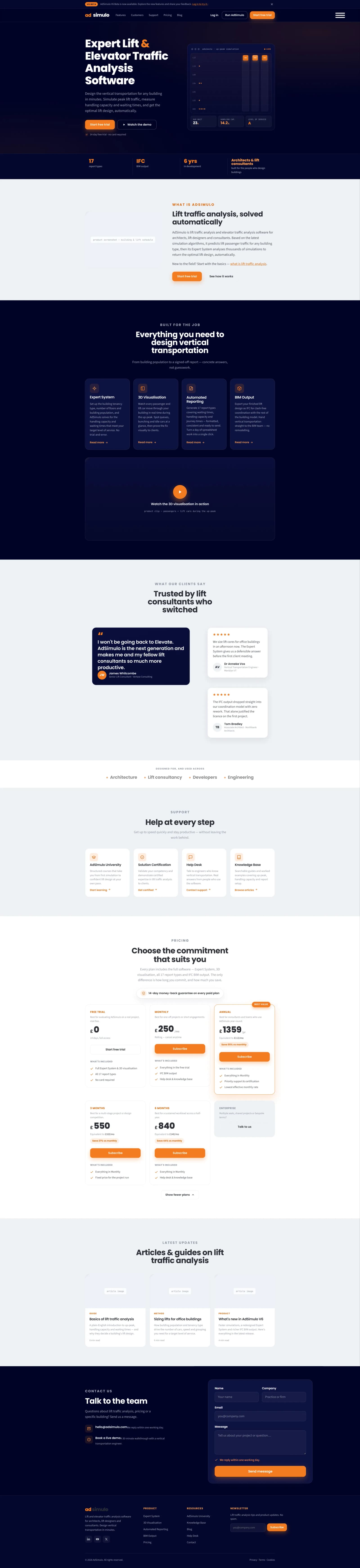 AdSimulo V6 full page design