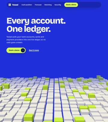 A WebGL world of ledger blocks rearranging on scroll: the concept fintech site Invisio built