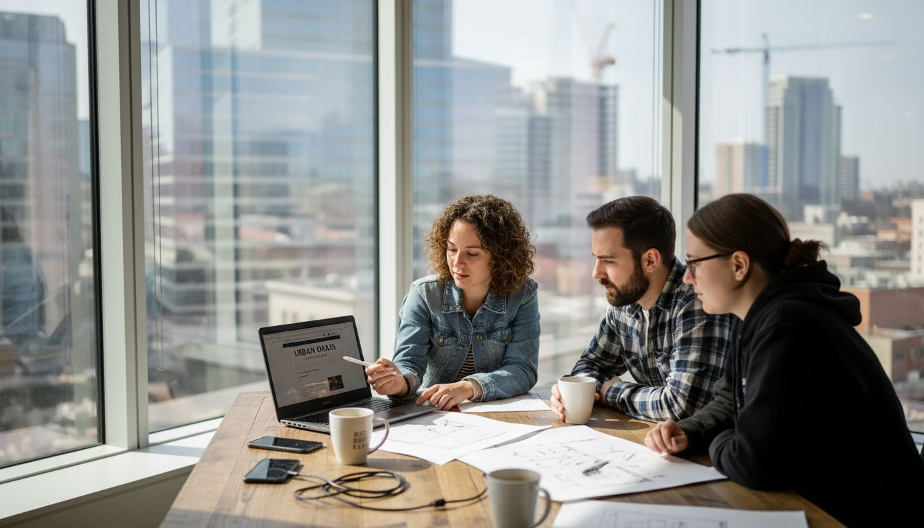 Web developers meeting in bright city office - best website development company near me