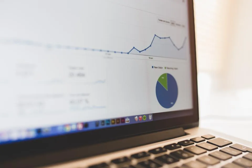 Website analytics dashboard showing rising organic traffic for a law firm